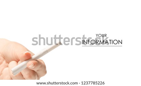 The cigarettes in hand pattern on white background isolation