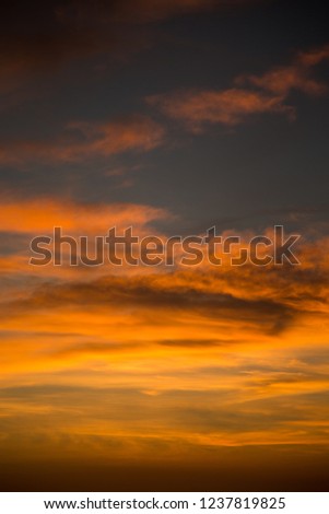 Vibrant Gradient of Cloudy Sunset Sky in California