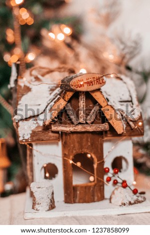 Christmas wooden house decoration