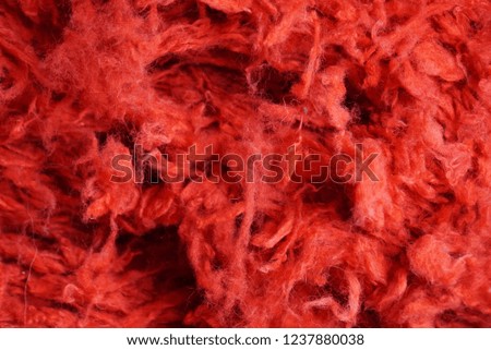 The Red Virgin Wool In The Basket. Small Textile Industry in Germany. Abstract Background.