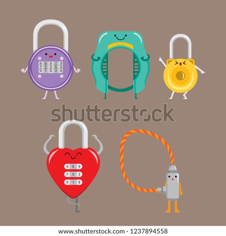 Bicycle Lock cute icons design vector 2
Eps 10