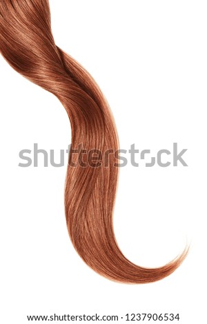 Curl of natural henna hair, isolated on white background