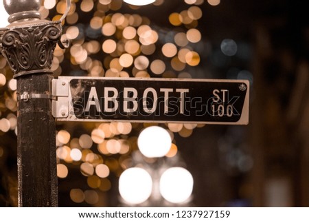 Street sign at night