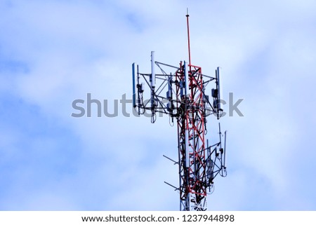 3G, 4G and 5G cellular. Base Station or Base Transceiver Station. Telecommunication tower with antennas. Wireless Communication Antenna Transmitter. Development of communication system in urban area.