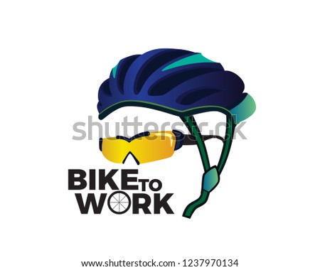Bike To Work Logo Illustration In Isolated White Background