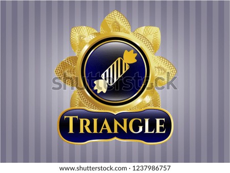  Shiny badge with candy icon and Triangle text inside
