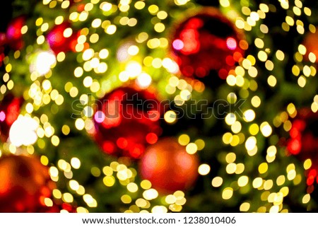 Image blur bokeh defocused lights decoration on Christmas time
