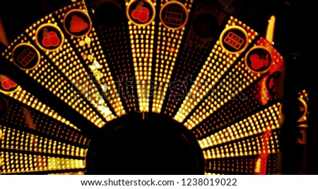 Blurred picture of wheel machine in casino,Las Vagas,usa.light of wheel casino
