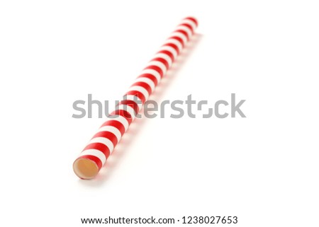 paper drinking straw with red and white stripes 