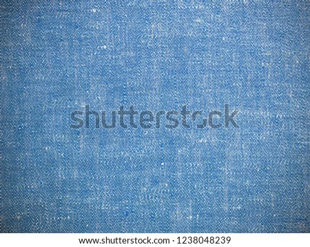 Vintage blue texture linen fabric.