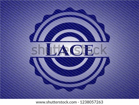 Lace badge with denim background