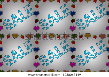 Seamless pattern. Raster illustration. For sale web banners, posters. Good for social media, email, print, ads design and promotional material. Picture in white, blue and black colors.