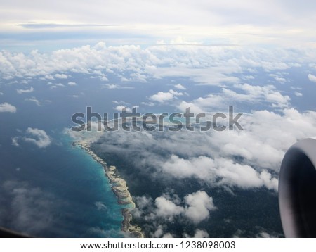 Aerial view of North Sentinel Island, Andaman. Royalty-Free Stock Photo #1238098003