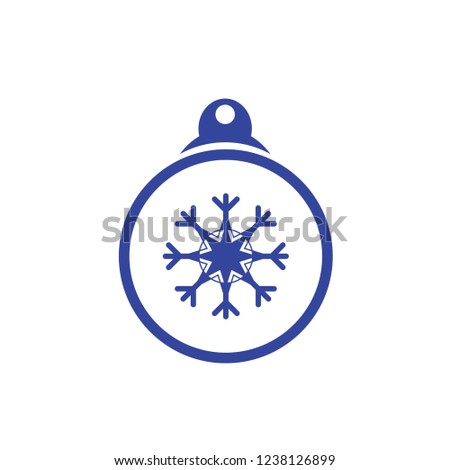 Christmas ball with snowflake Icon flat vector