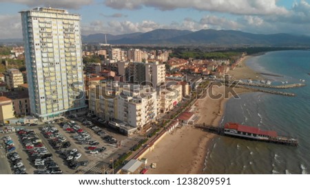 Aerial view of Follonica, Tuscany.
