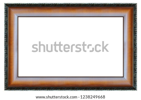 brown and golden rectangle frame on a white background, isolated