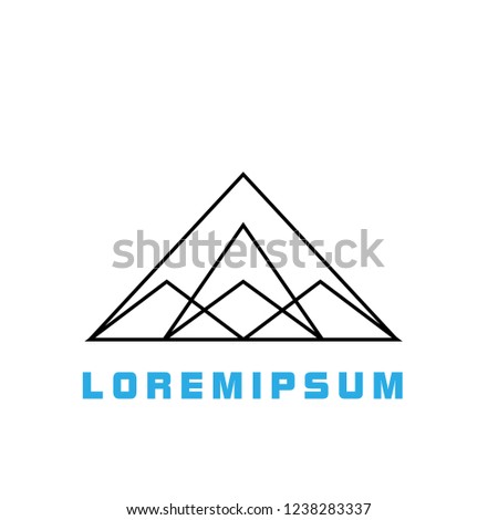 mountain logo with deep philosophy for technology or business startup company.  mountain has mean innovation, technology, vision, and adventure