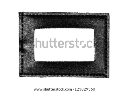 black  Leather frame isolated  on white background