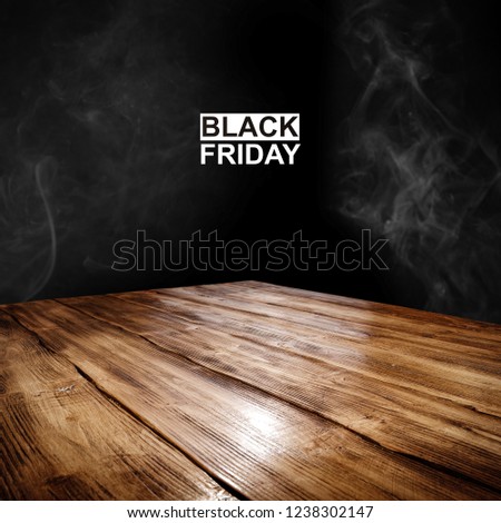 Table background of free space for your decoration and black friday time 