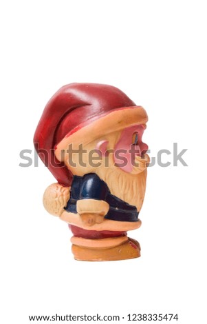 Vintage Santa Claus figure isolated on the white background