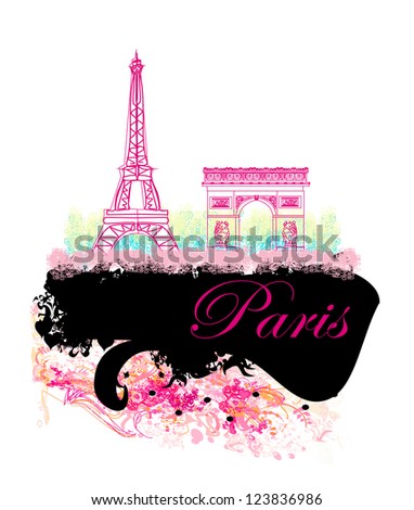  Eiffel tower artistic background. Vector illustration.