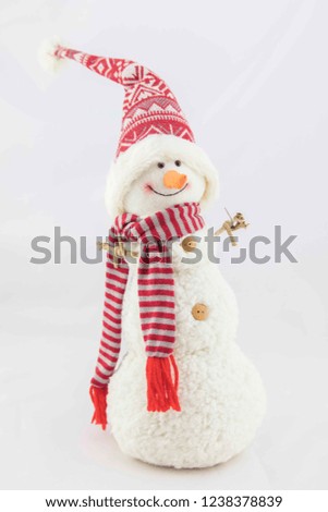 Snowman Plush, Teddy Bear With Scarf, Christmas Decoration