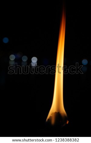 Flame from the lamp