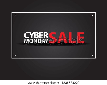 Cyber Monday SALE Text Banner Vector illustration