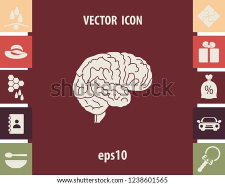 Brain icon, vector design element