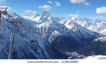 snow peaks of dombai