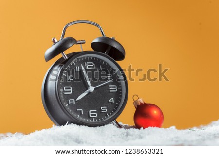 clock with christmas for time change in winter
