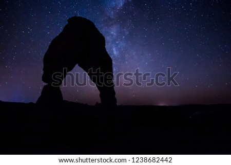 Delicate Arch Silhouetted by the rising Milky Way