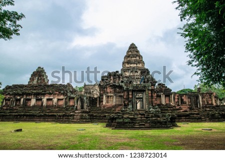 The public place is PRASAT HIN PIMAI is historic and ancient castle of generality in NAKHON RATCHASIMA Thailand 