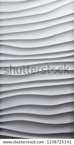  white 3d panel.  abstract waves gypsum material
