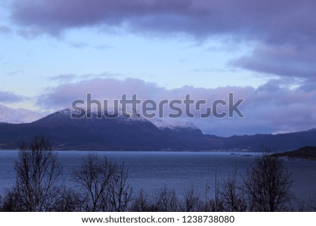 Mountain landscape in Narvik Norway