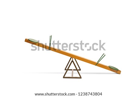 Seesaw isolated on white background Royalty-Free Stock Photo #1238743804