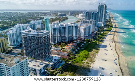 Drone Shot of Luxury Condos Along the Coast of South Beach