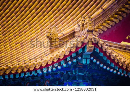 Chinese old palaces and temples' decorative elements and textures
