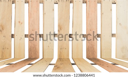wood pallet wall and floor for interior on the white background 