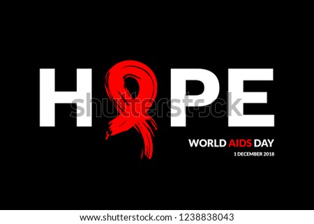 World AIDS Day with hand drawn red ribbon design vector illustration. Aids Awareness icon design for ads, poster, banner, or t-shirt