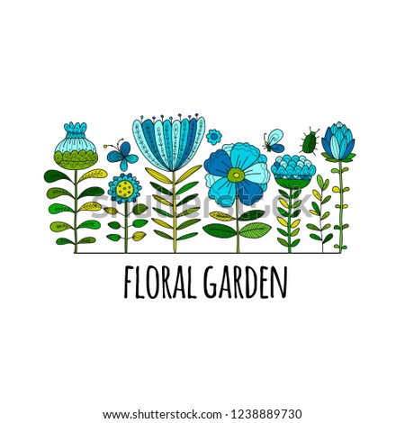 Floral garden, sketch for your design