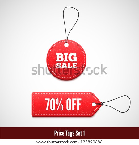 3D Price tags set one. Royalty-Free Stock Photo #123890686