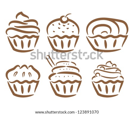 cupcake icon in doodle style