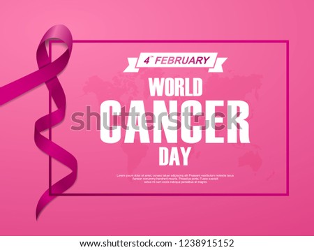 World cancer day card banner. February 4 pink background. vector illustration