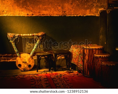 Popular musical instruments of popular cultural heritage, Egypt, August 2014 Royalty-Free Stock Photo #1238952136