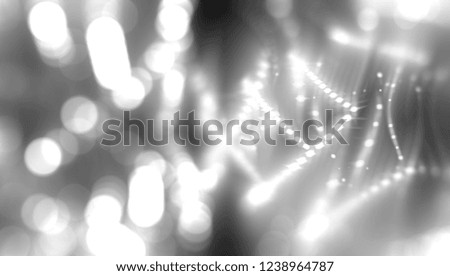 Bokeh light, shimmering blur spot lights on white and black abstract background. illustration digital.