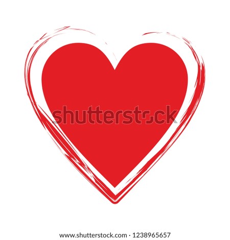 Red heart shape vector design element empty blank template isolated on white sign symbol icon frame border