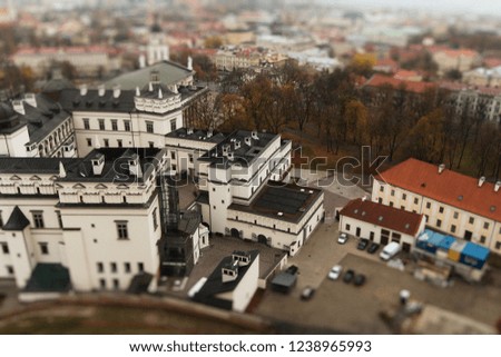 In the photo you can see a breathtaking view of the city of Vilnius in Lithuania with a blur effect.