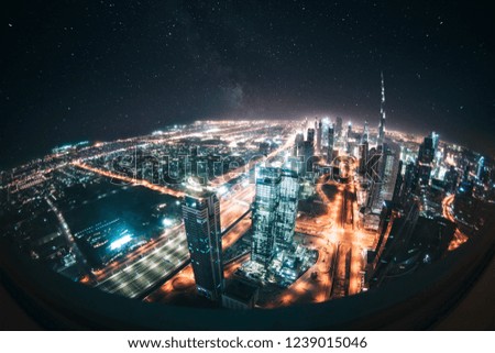 Dubai Night Landscape Photo