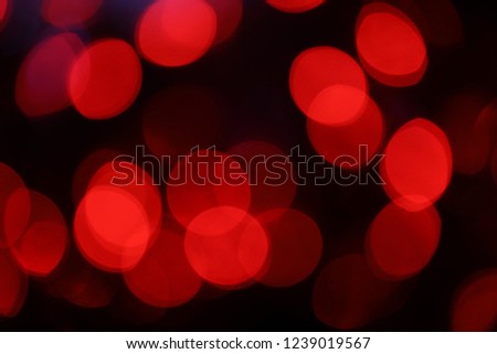 Double bokeh and Picture blurred. Christmas bokeh lights pattern colours New year 2019 on dark background.  